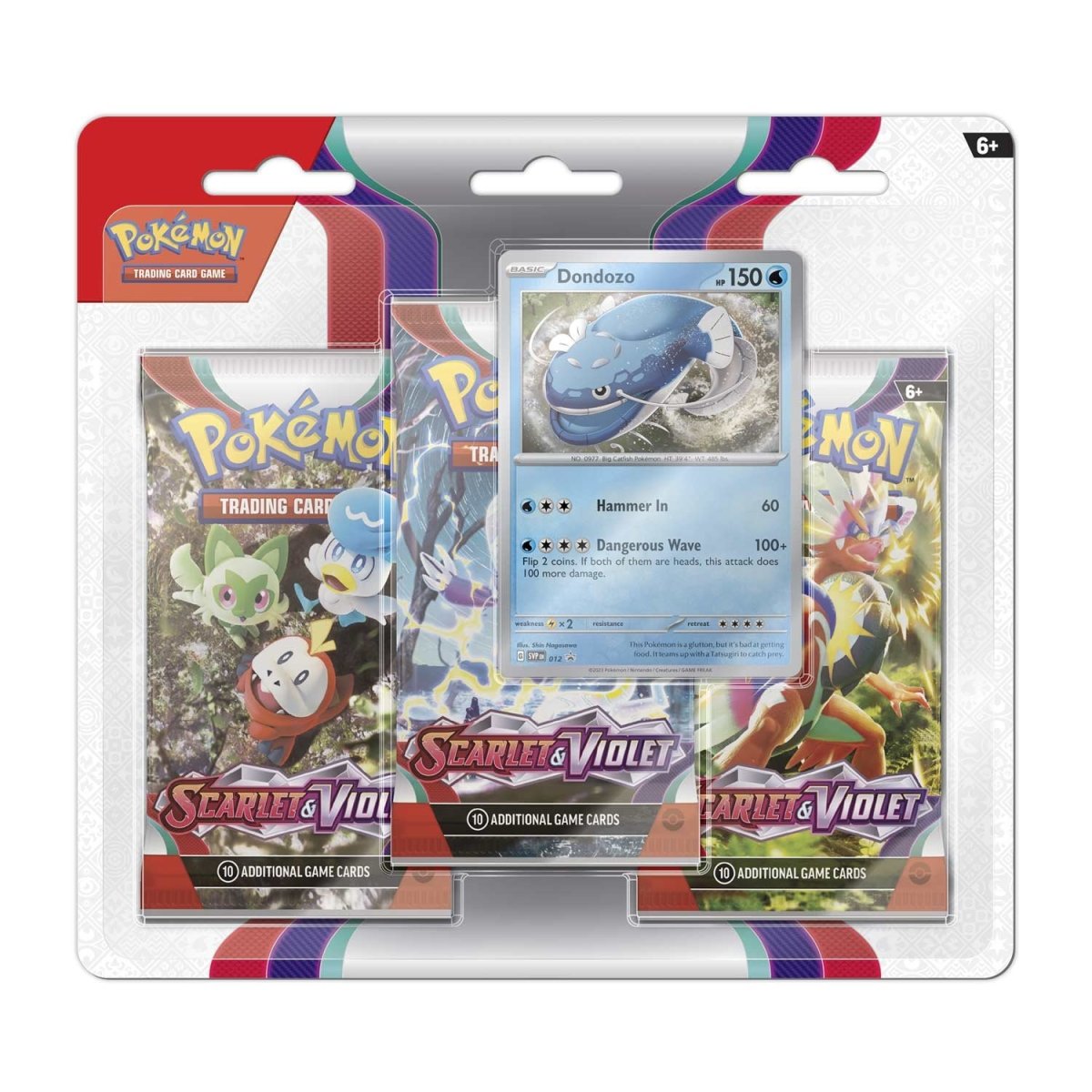 Pokemon TCG: Scarlet and Violet 3 Booster Packs. Dondozo Promo Card.